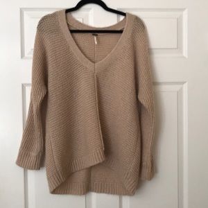 Free People V-Neck Wool Oversized Sweater